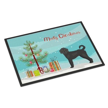 Carolines Treasures 18 x 27 in. Black Labradoodle Christmas Tree Indoor or Outdoor Mat CK3847MAT